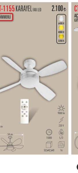 CATA CT-1155 · KARAYEL FAN LED AÇILIR