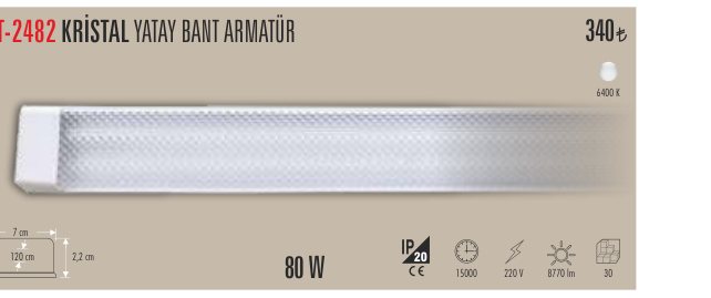 CATA CT-2482 · KRİSTAL YATAY BANT ARMATÜR