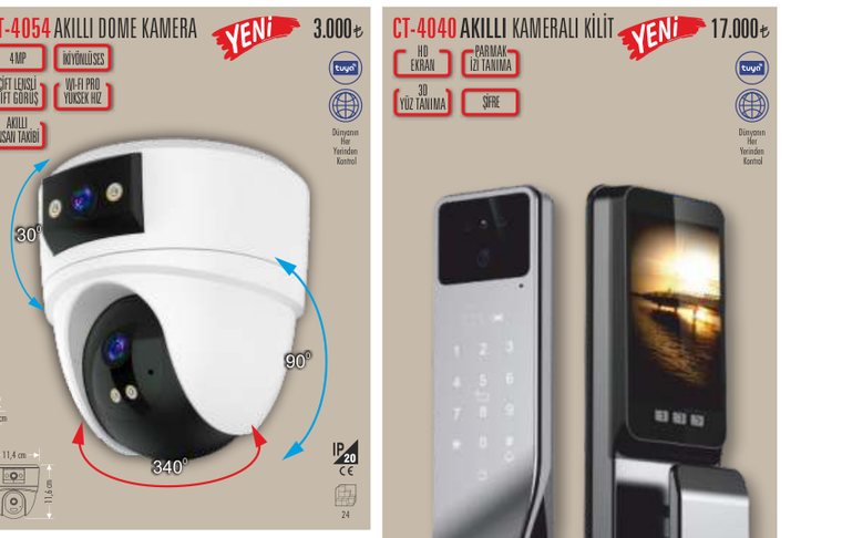 CATA CT-4054 · i N AKILLI DOME KAMERA KAMERALI KİLİT E Y HD PARMAK MP İKİ YÖNLÜ SES EKRAN İZİ TANIMA