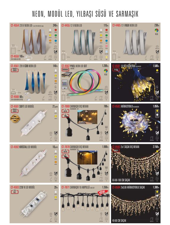 CATA CT-4560 · lm/mt V COB NEON LED FİŞİ