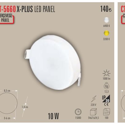 CATA CT-5660 · X-PLUS LED PANEL ÇERÇEVESİZ
