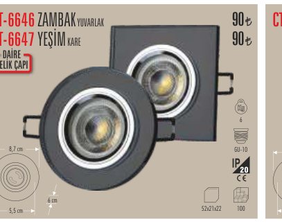 CATA CT-6647 · ZAMBAK YUVARLAK YEŞİM KARE
