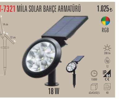 CATA CT-7321 · MİLA SOLAR BAHÇE ARMATÜRÜ