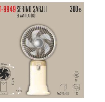 CATA CT-9949 · SERİNO ŞARJLI EL VANTİLATÖRÜ